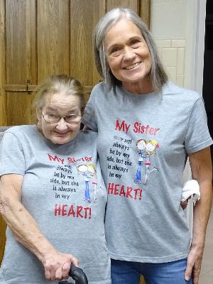 My sister Sue and I the summer before she passed away.